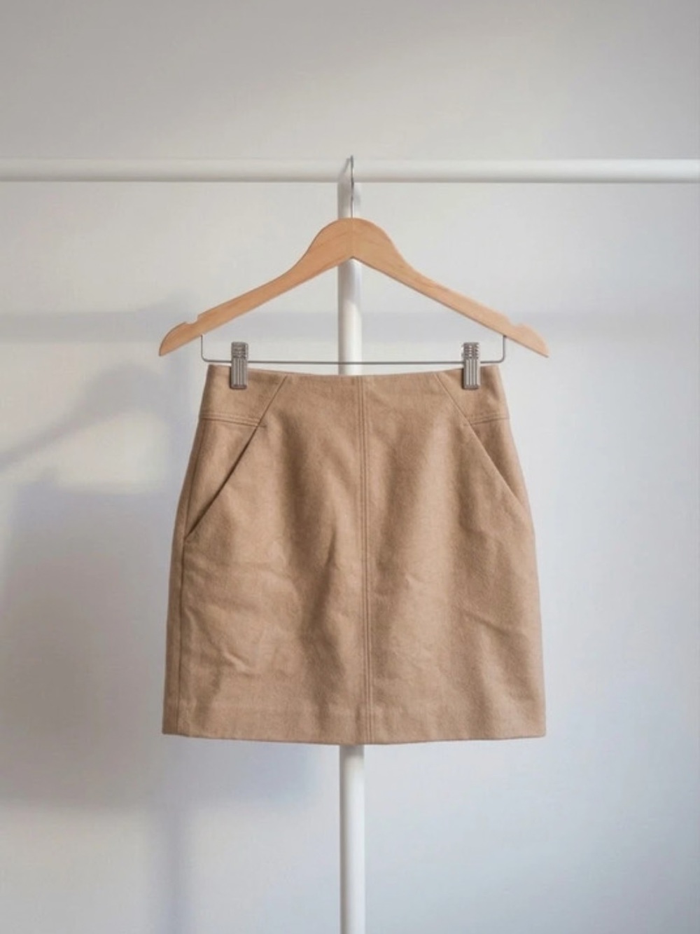 LOFT Tan Mini Skirt - A-Line Pocket Detail